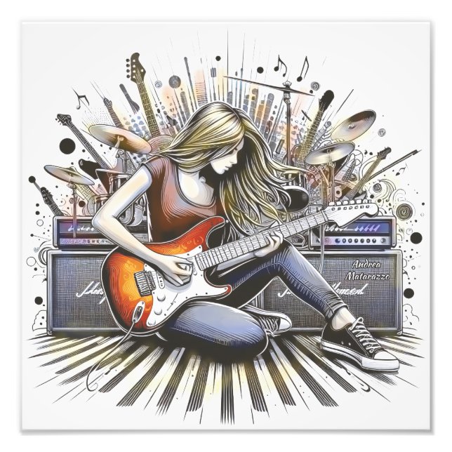 Foto Rapariga com vibrações musicais (Frente)