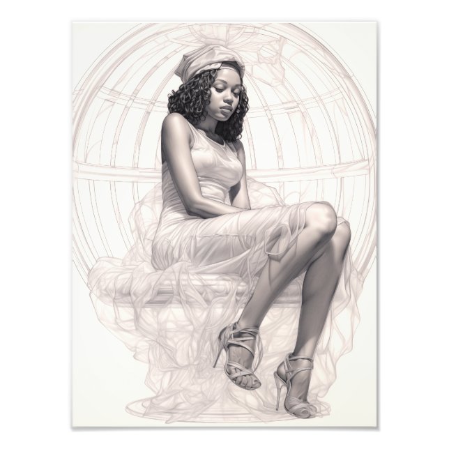 Foto Rapariga exótica em um sofá (Frente)