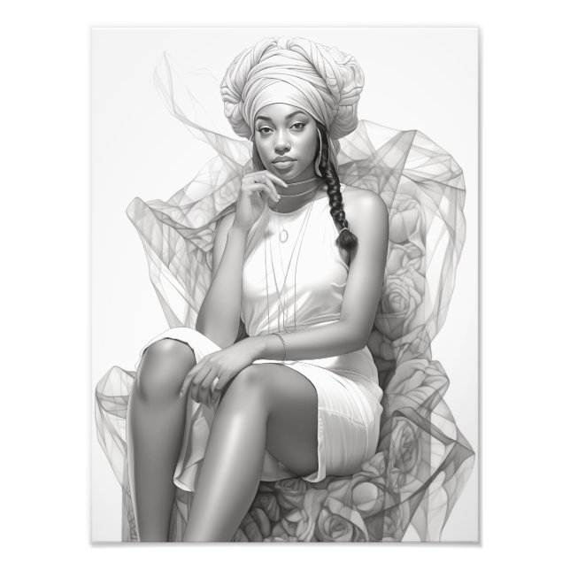 Foto Rapariga exótica em um sofá (Frente)