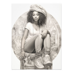 Foto Rapariga exótica em um sofá