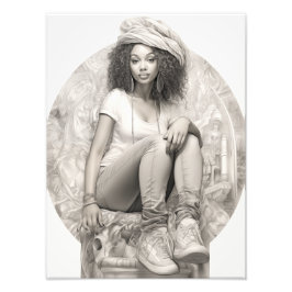 Foto Rapariga exótica em um sofá