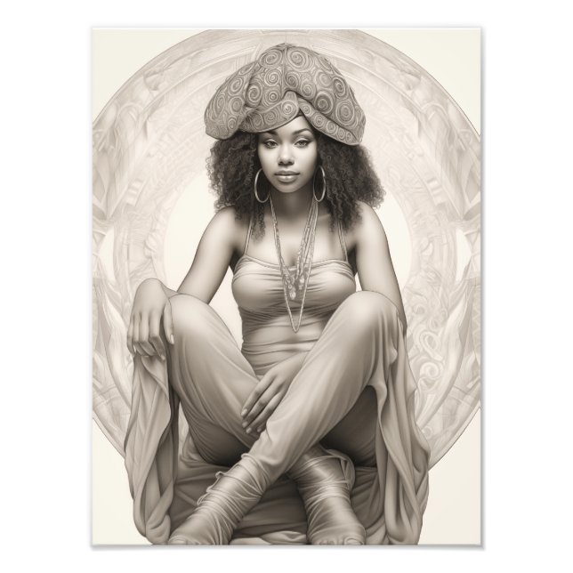 Foto Rapariga exótica em um sofá (Frente)