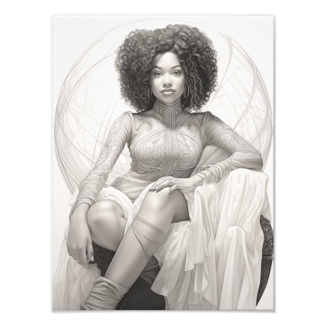 Foto Rapariga exótica em um sofá (Frente)