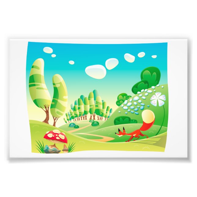 Foto Raposa na madeira. (Frente)