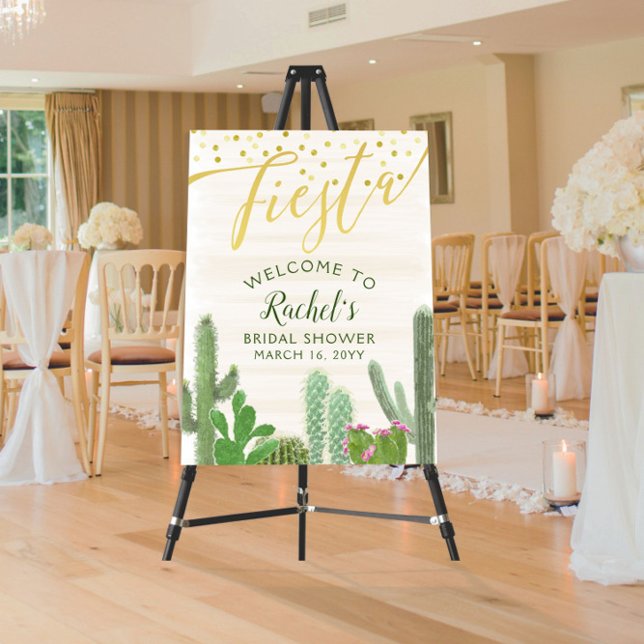 Foto Recepção de Chá de Bebê Fiesta Cactus Gold Script (Criador carregado)