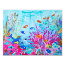 Recife de Coral do Oceano Vibrante Peixes Tropicai