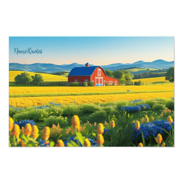 Foto Red Barn and Rolling Hills (Frente)