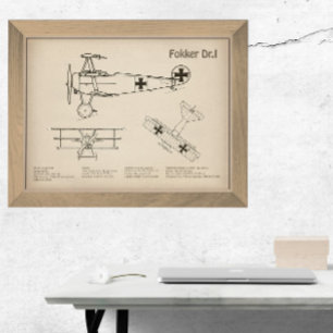 Foto Red Baron Fokker Dr. 1 - Avião Blueprint SD