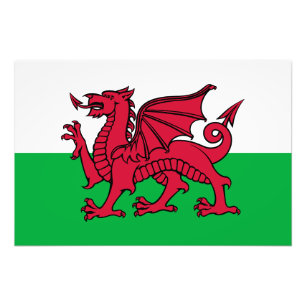 Foto Red Dragon Celtic Flag & Welsh