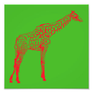 Foto Red Giraffe Stencil