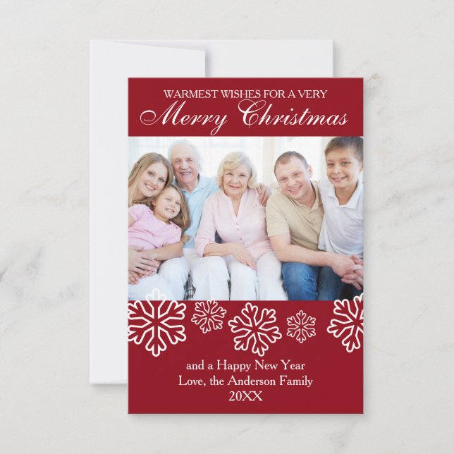 Foto Red Snowflakes - Cartão de Natal (Frente)