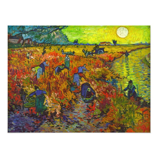 Foto Red Vineyard em Arles por Vincent van Gogh (Frente)