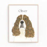 Foto Red & White English Springer Spaniel Art<br><div class="desc">Estou apaixonado por esta ilustração bizarra e detalhada da aquarela de um espaniel vermelho e branco de gafanhoto! Personalize essas impressões de arte com seu nome ou monograma para complementar sua decoração e alterar fontes selecionando a opção "editar usando a ferramenta design" na personalização. Compre o resto da minha coleção...</div>