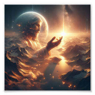 Foto "Reflexão divina: Jesus em harmonia cósmica"