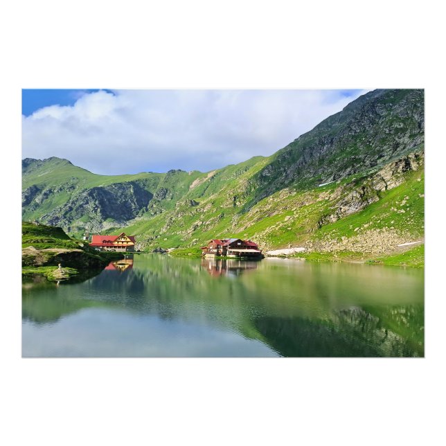 Foto Reflexo do Lago Bâlea – Impressão Alpina dos Cárpa (Frente)