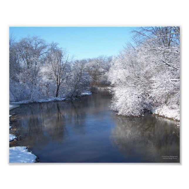 Foto Reflexões da neve no rio (Frente)