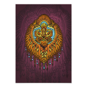 Foto Regal Spirit Lion Ornamentado Tribal Mandala Roa