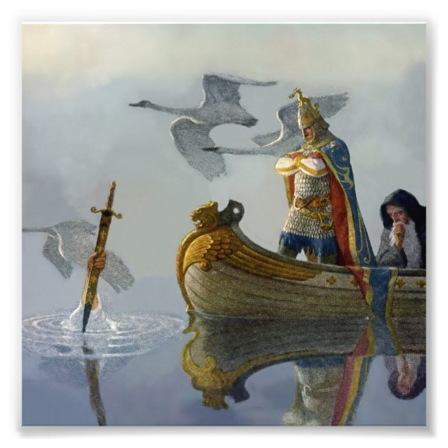 Foto “Rei Arthur Pega a Espada” por NC Wyeth (Frente)