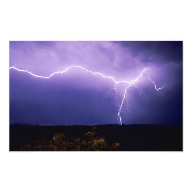 Foto Relâmpago sobre o deserto, Big Bend (Frente)