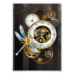 Foto Relógio Steampunk com Dragonfly Mecânica