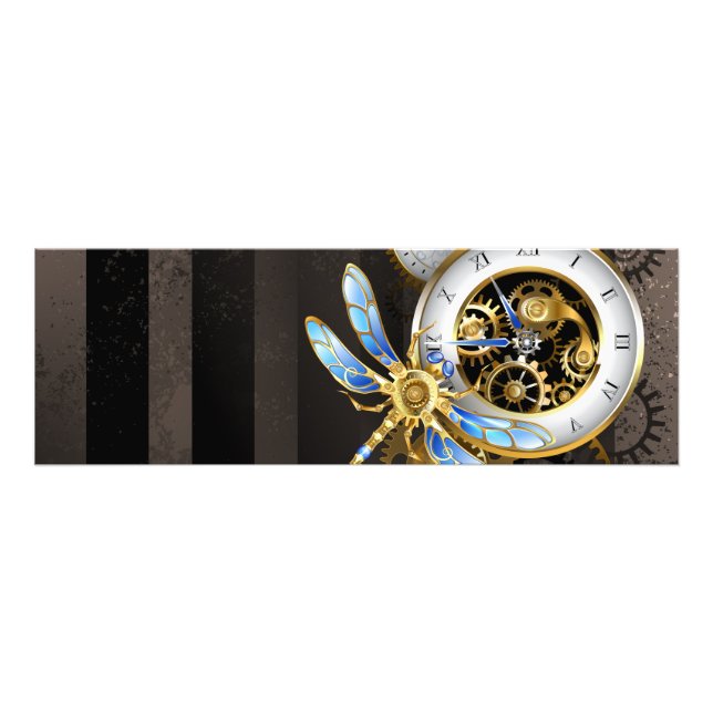 Foto Relógio Steampunk com Dragonfly Mecânica (Frente)