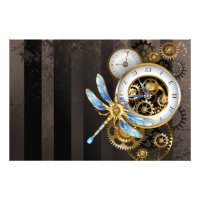 Relógio Steampunk com Dragonfly Mecânica
