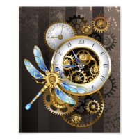 Relógio Steampunk com Dragonfly Mecânica