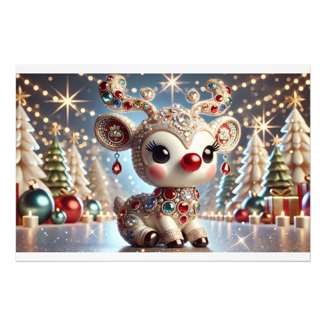 Foto Rendimento 3D Luxuoso de Rudolph com Multicoloraçã (Frente)