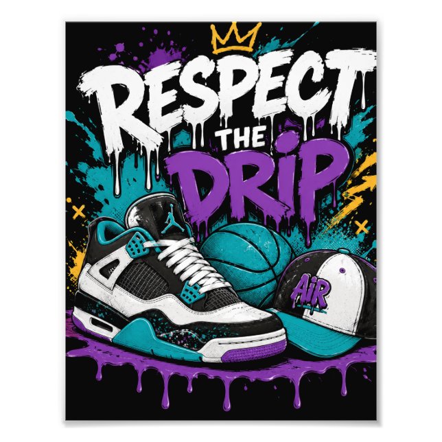 Foto Respeite o Design de Basquete Drip (Frente)