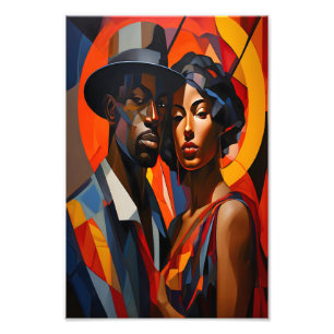 Foto Retrato Casal-Cubismo-Abstrato Negrito - Arte Mode