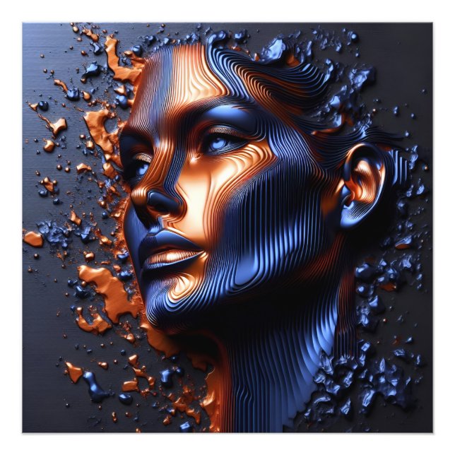 Foto Retrato de Abstrato da face de uma mulher em relev (Frente)