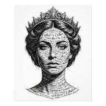 Retrato de Caligrafia da Rainha Esther - Roteiro V