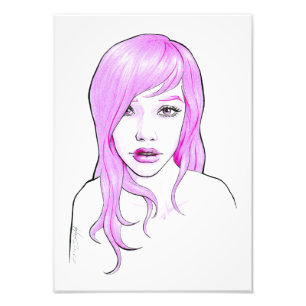Foto Retrato de desenho animado de menina bonita Cabelo