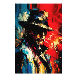 Foto Retrato de Gângster Abstrato Pintura Estilo Vintag