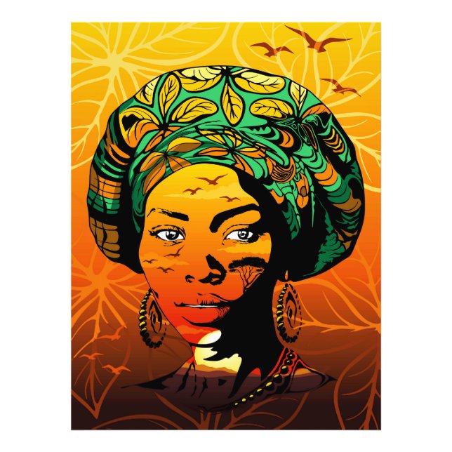 Foto Retrato de Mulher Africana com Sunset (Frente)