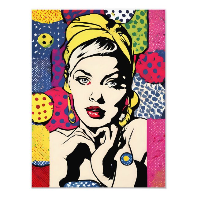 Foto Retrato de Mulher em Arte Pop Retro (Frente)