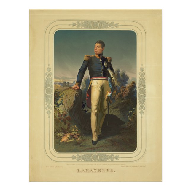 Foto Retrato do General francês Marquês de Lafayette (Frente)