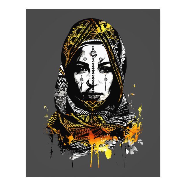 Foto Retrato Intricado de Mulher Tribal (Frente)