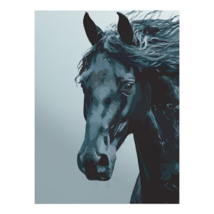 Foto Retrato Majestoso de Cavalo Preto
