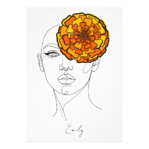 Retrato Personalizado da Flor de Nascimento de Out