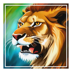 Foto Retrato Posicionado Do Lion De Raiva-57566