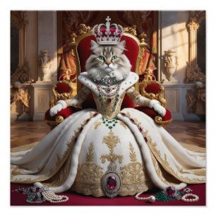 Foto Retrato Real Pet Queen - Arte Digital Luxuosa