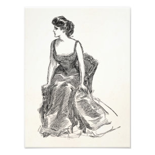 Foto Retrato retro da mulher de Edwardian da menina de