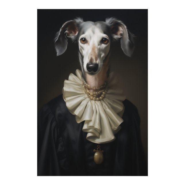 Foto Retrato Saluki Pérolas e Colarinho (Frente)