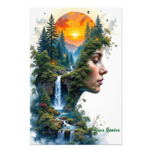Foto Retrato Surreal da Natureza Mulher Cachoeira Pôr d