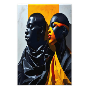 Foto Retratos Modernos Negros Abstrato Arte Geométrica