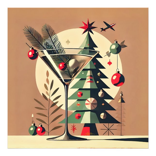 Foto Retro 50s Jet Set Christmas Tree Martini (Frente)