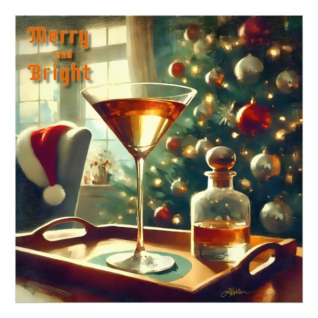 Foto Retro 50s Manhattan Martini Para Papai Noel (Frente)