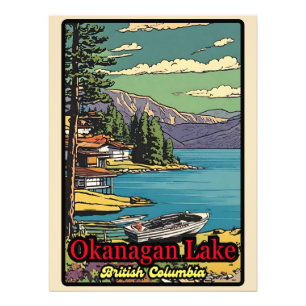 Foto Retro a paisagem do Lago Okanagan cômica 70