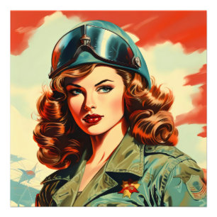 Foto Retro Belo Soldado Feminino